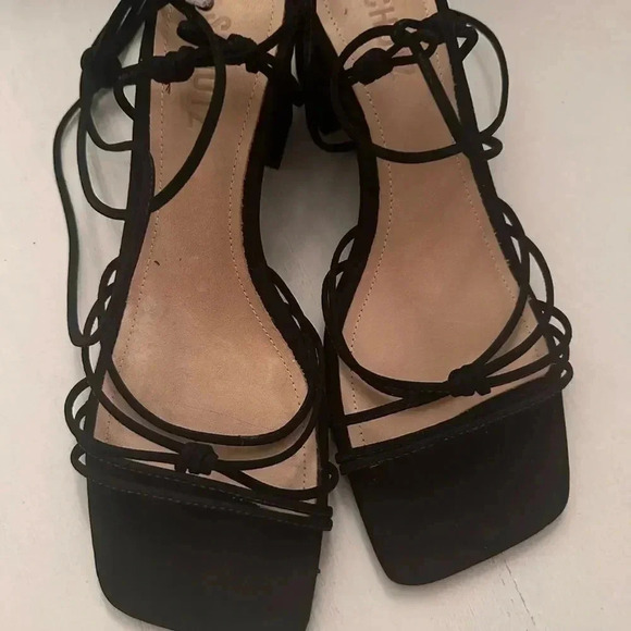 SCHUTZ Suede Block Wrap Around Sandals S 7,5 - Picture 4 of 8